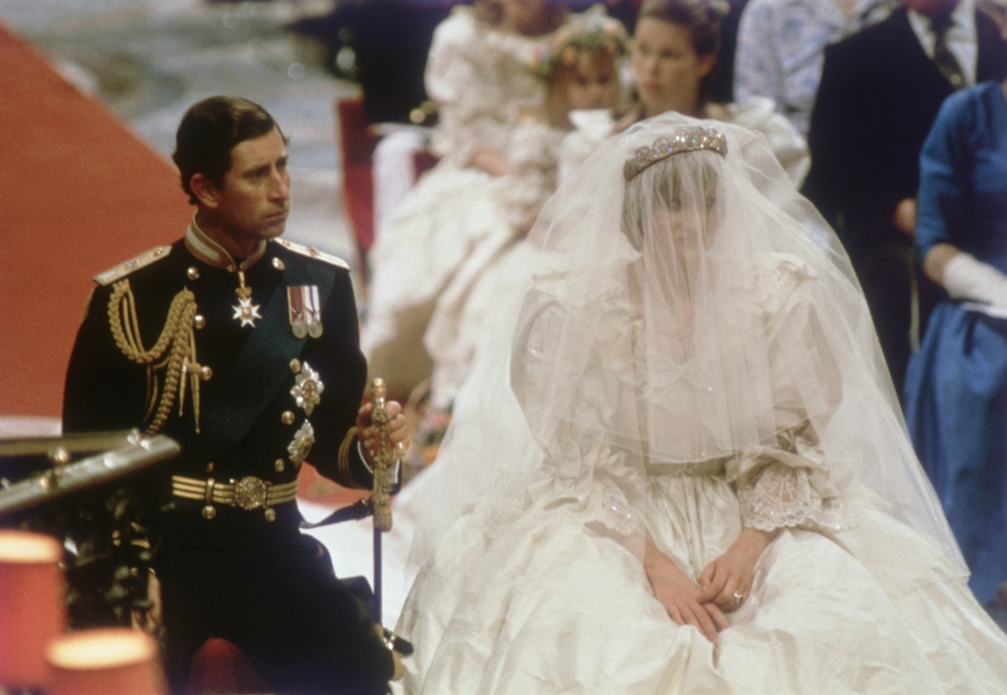 Princess Diana and Prince Charles on their wedding day