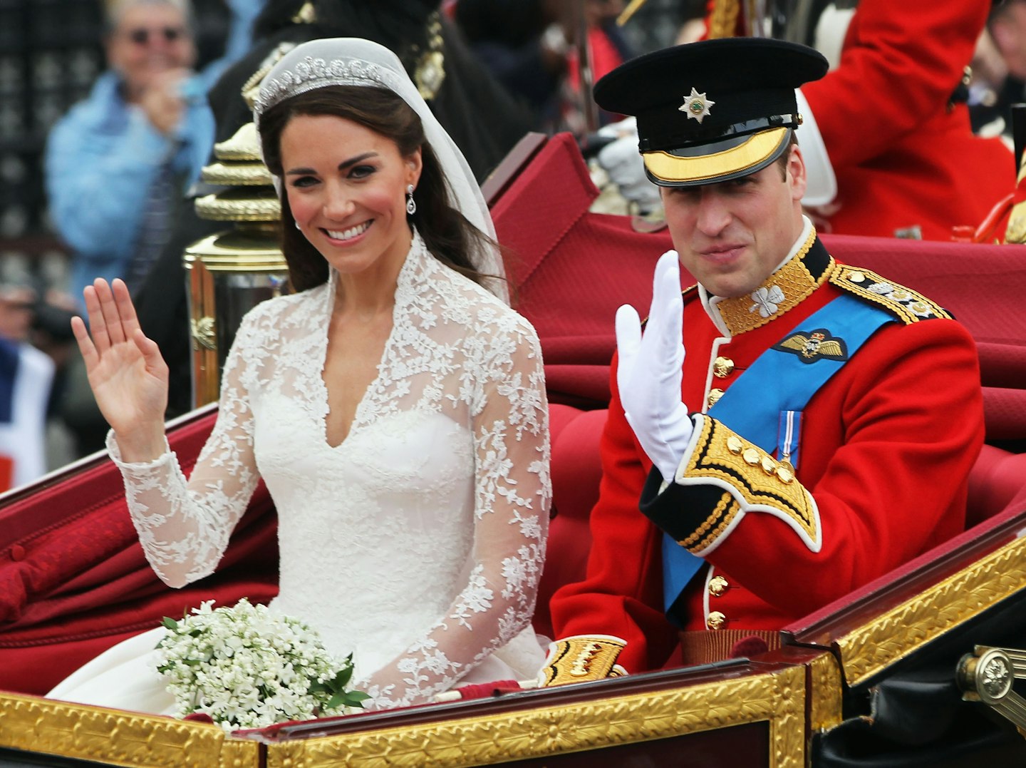 Prince William and Kate Middleton on their wedding day