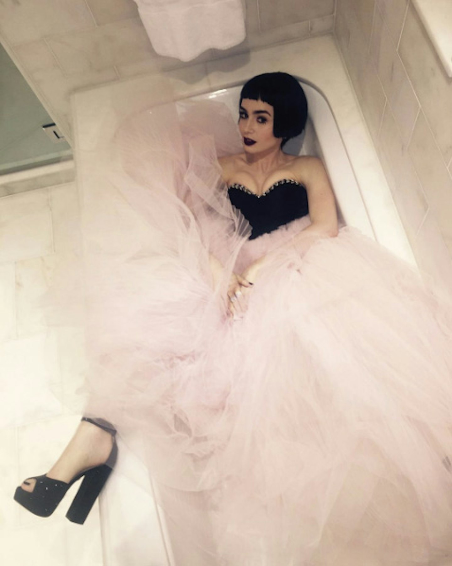 lily collins met gala instagram