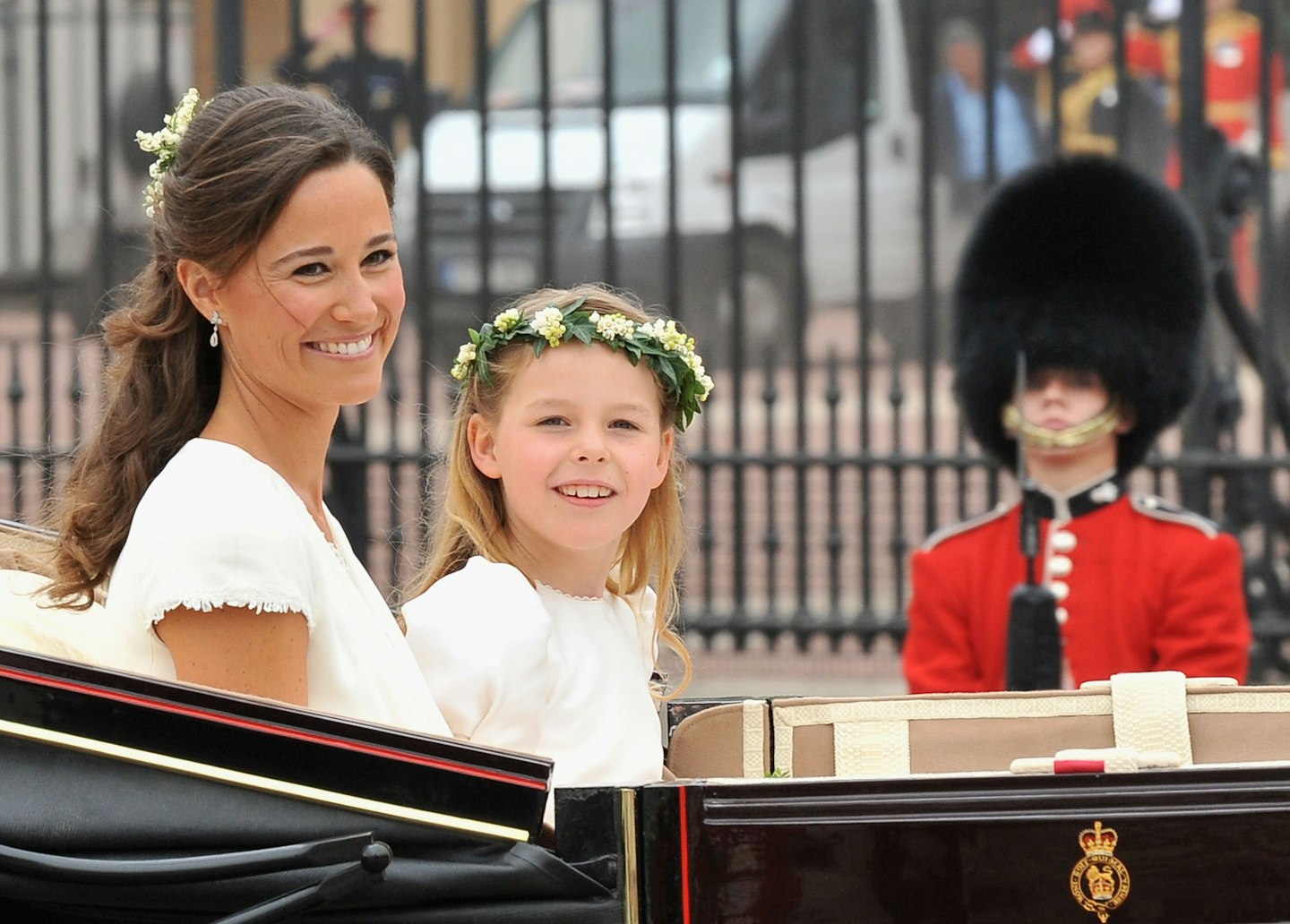 Pippa Middleton and a flower girl at the royal wedding