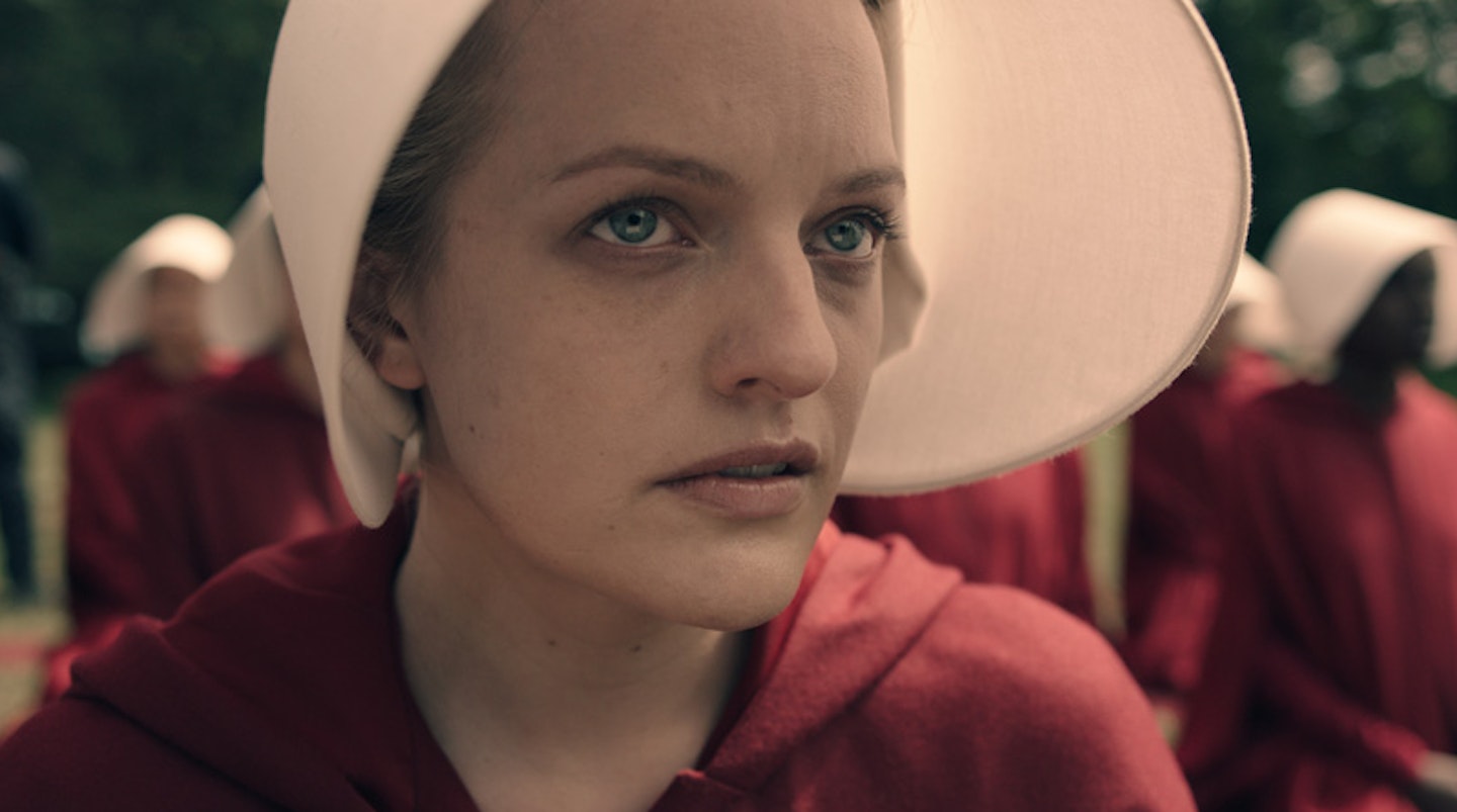Elisabeth Moss as Offred in The Handmaid's Tale on Hulu