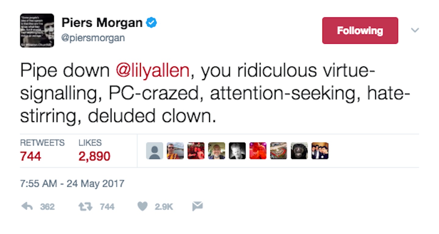 Lily Allen and Piers Morgan