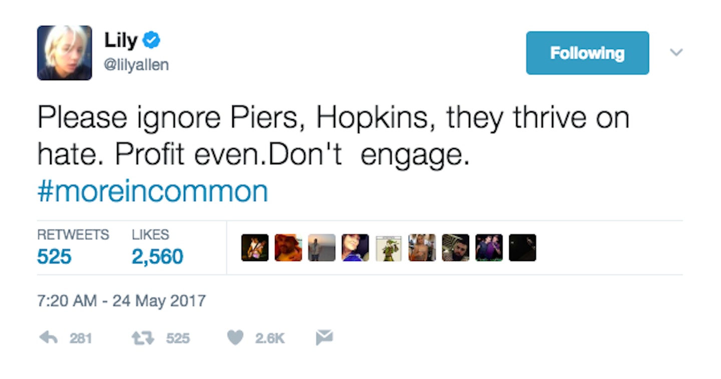 Lily Allen and Piers Morgan