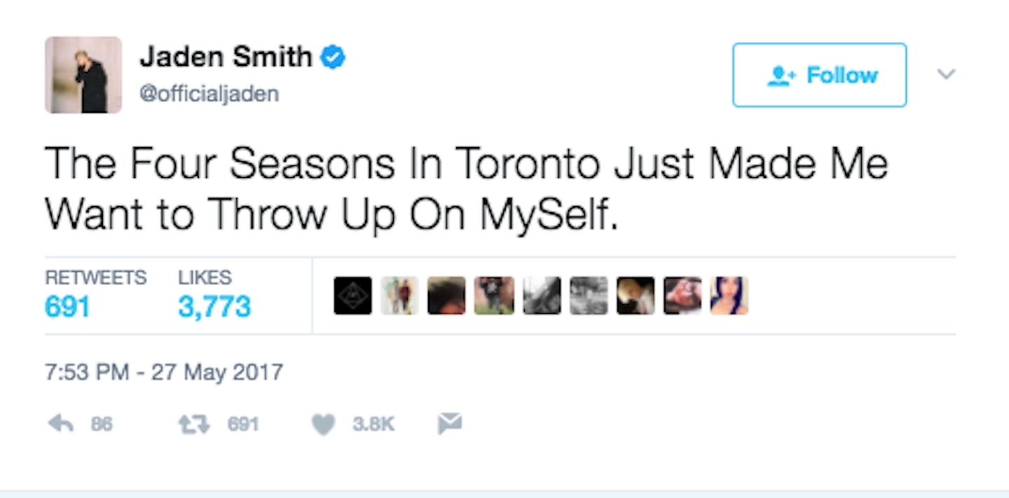 JADEN smith twitter vegan