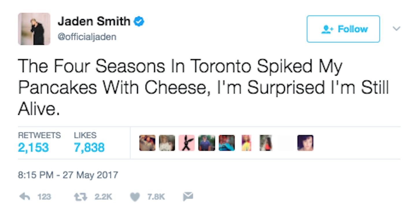 JADEN smith twitter vegan