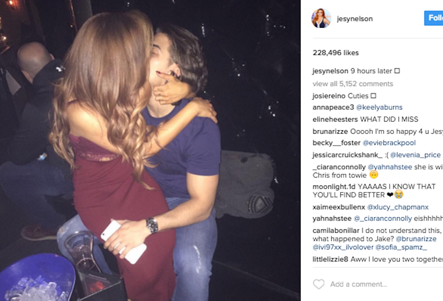 Jesy Nelson and Chris Clark snogging