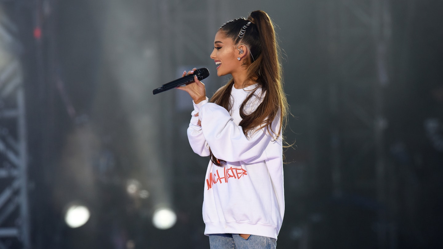 Ariana Grande performs at the One Love concert in Manchester
