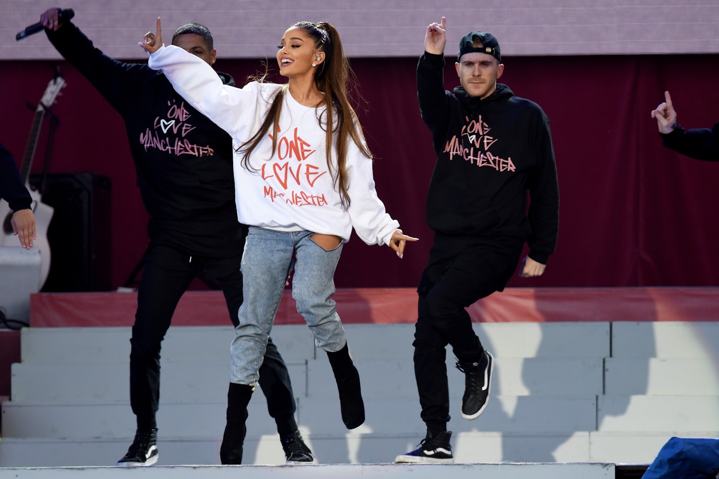 Ariana Grande performs at the One Love concert in Manchester