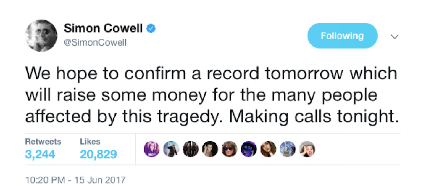 Simon Cowell Grenfell Tower