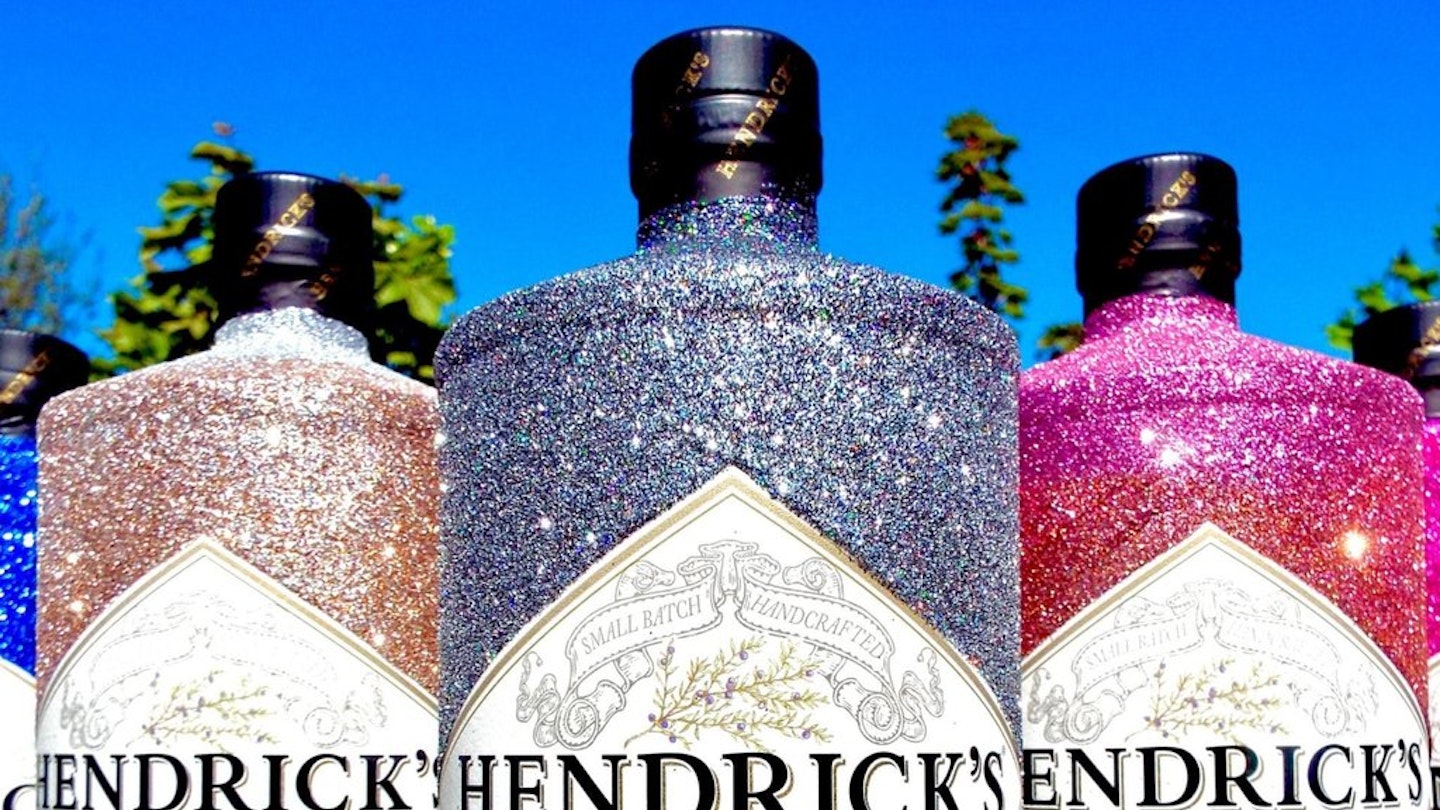 Hendricks gin glittery bottle