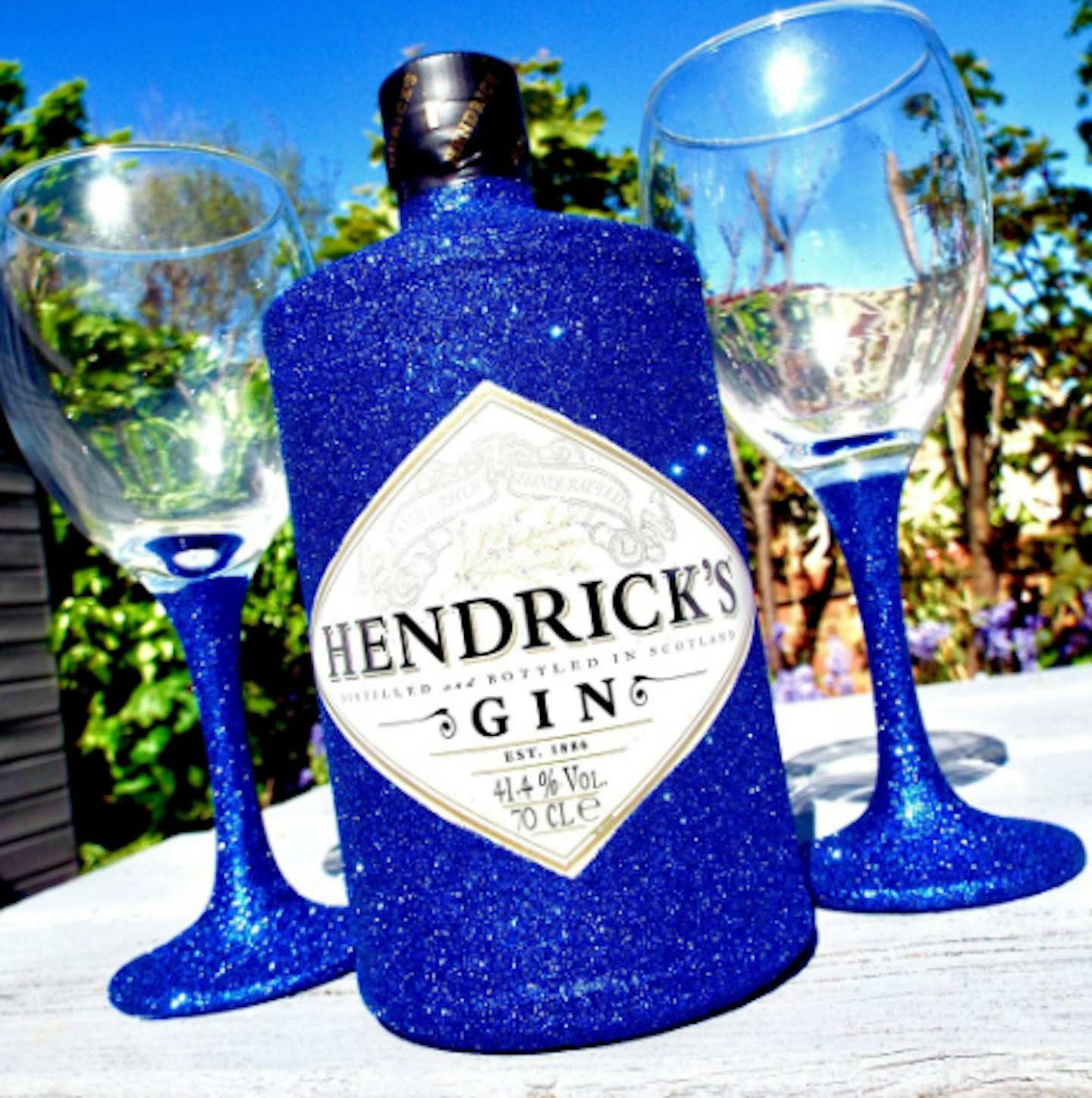 Hendricks gin glittery bottle