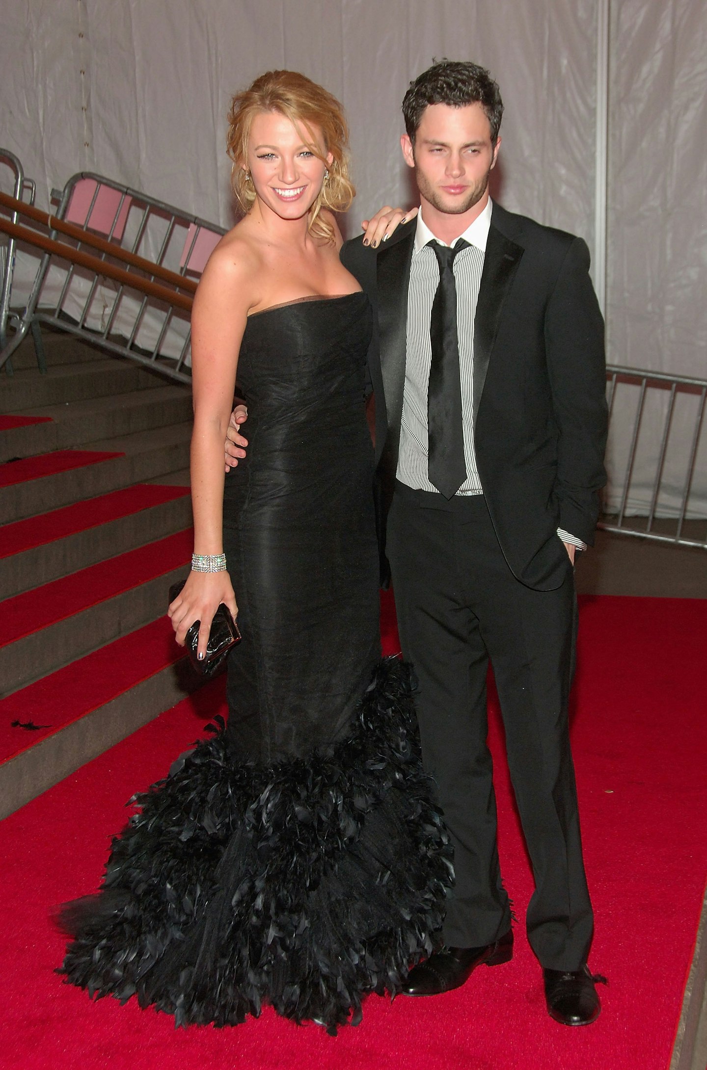 Blake Lively and Penn Badgley at the Met Gala 2008