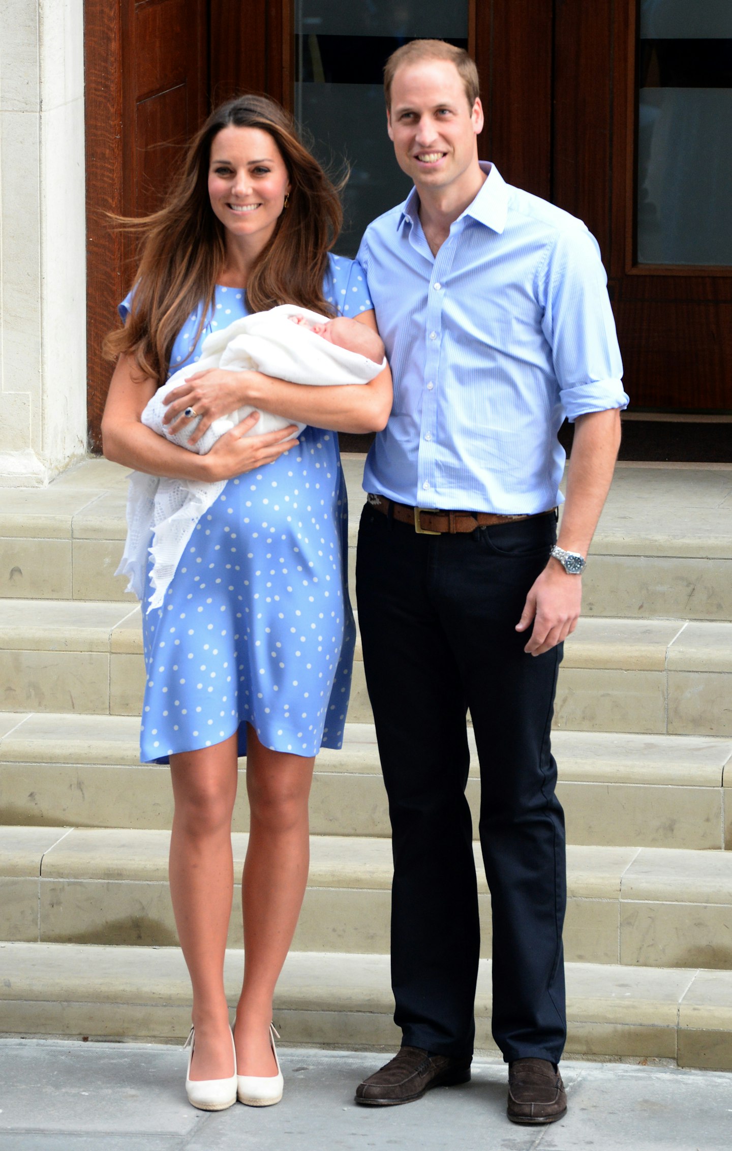 Kate, William and a newborn Prince George