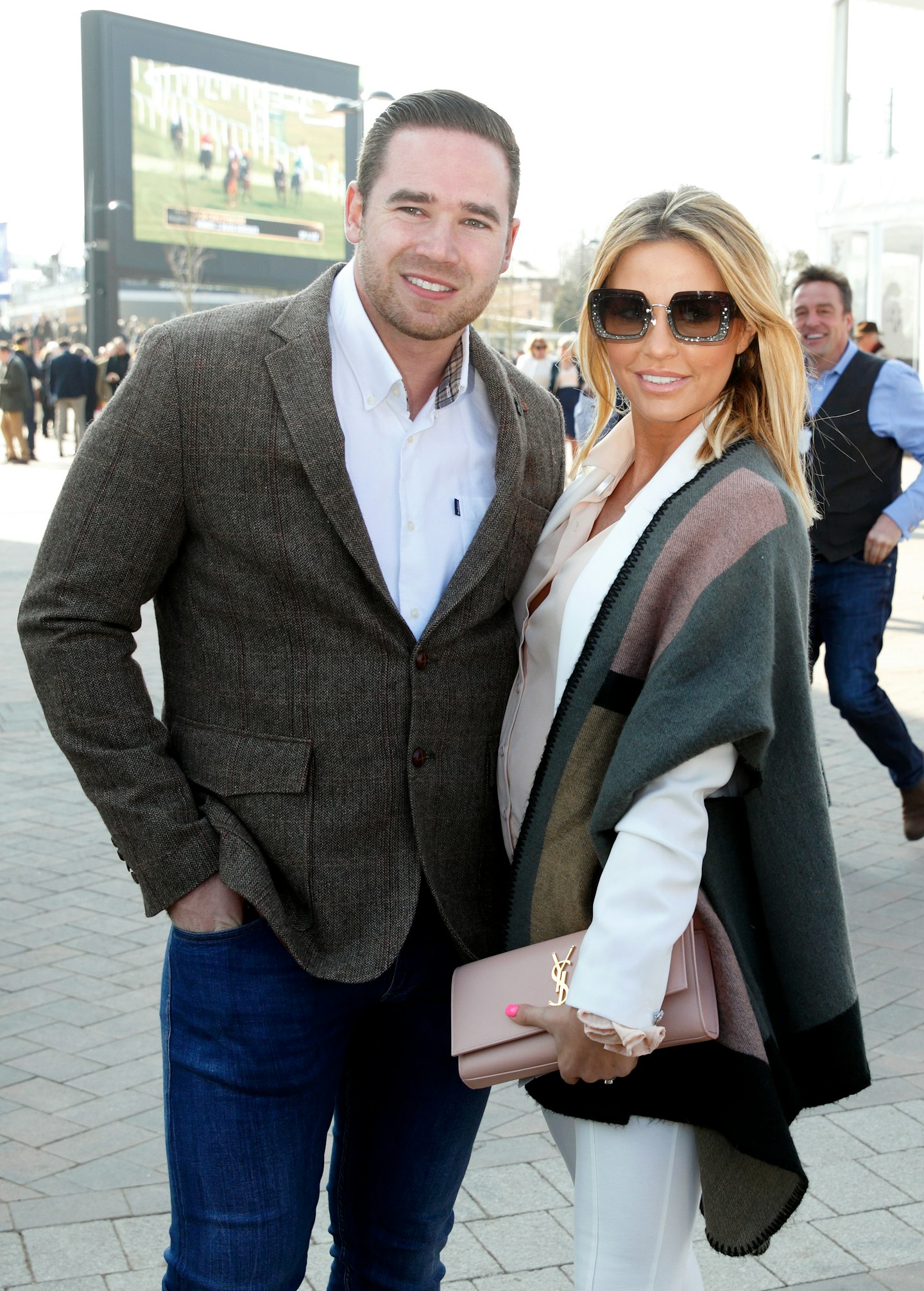 Katie Price with husband Kieran Hayler at the Cheltenham Festival in March 2016.