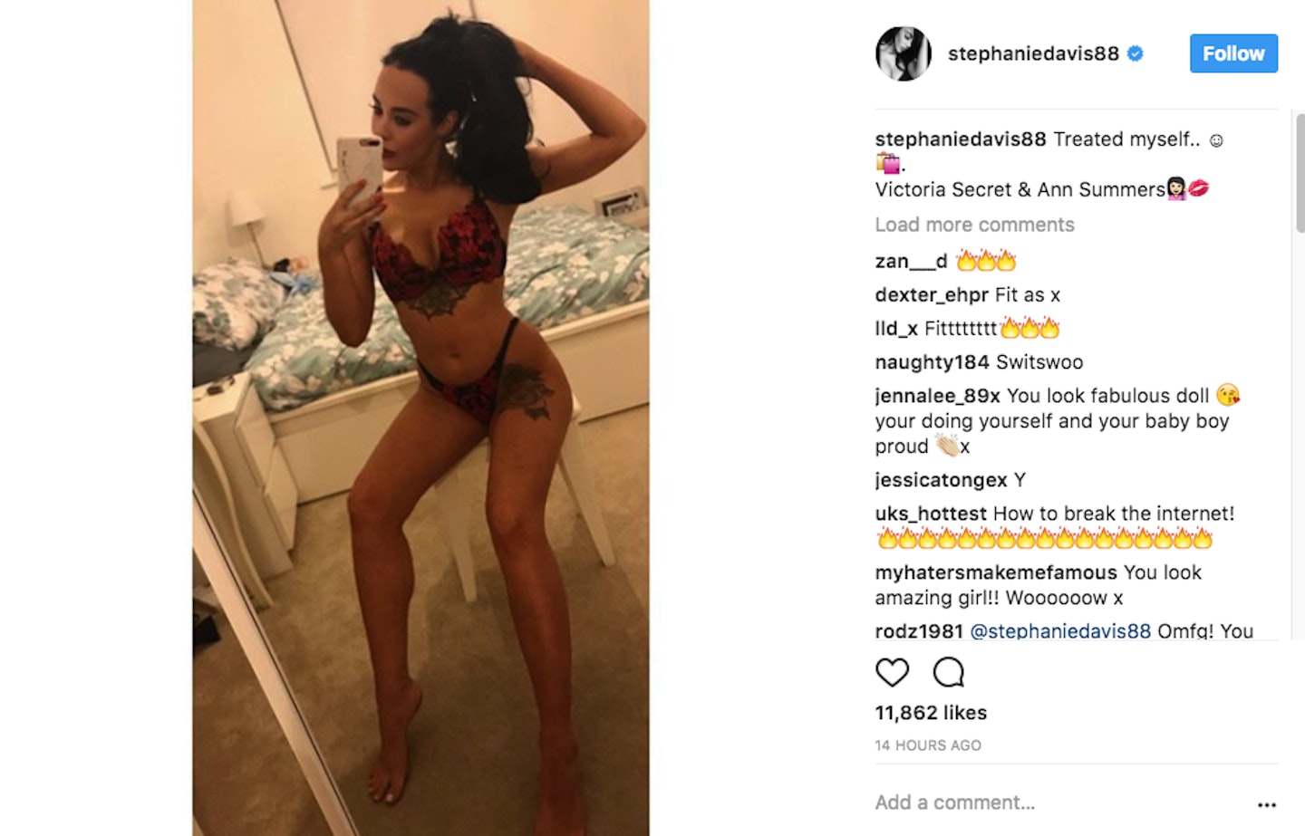 Stephanie Davis tattoos underwear