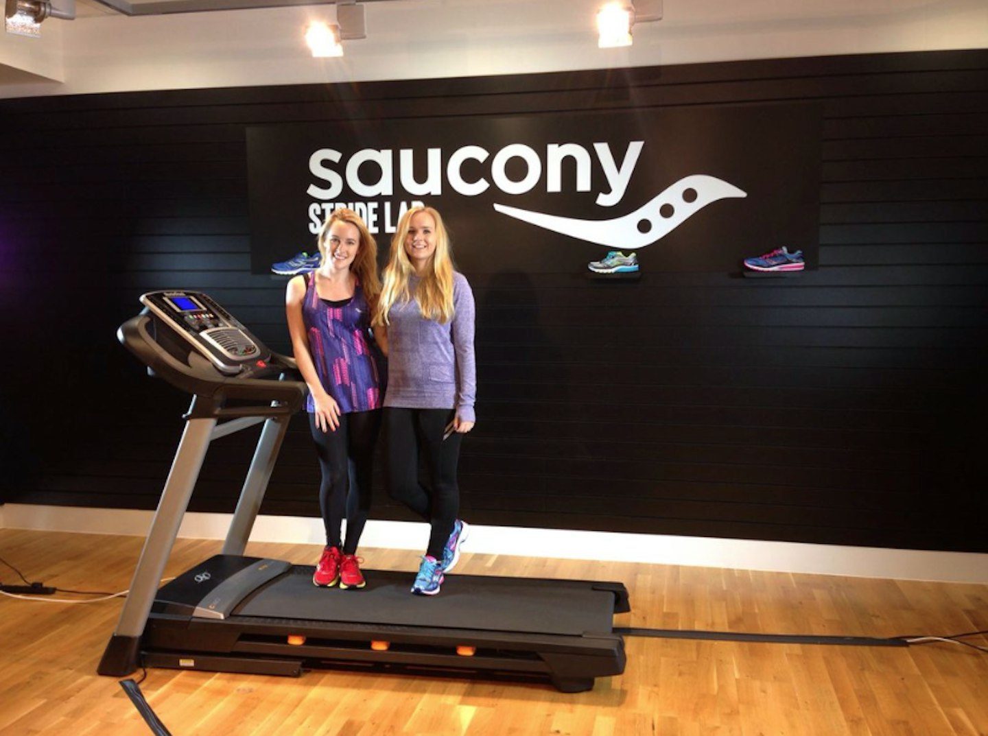Me and showbiz editor Katie Banks getting out gait assessed at the Saucony Stride Lab