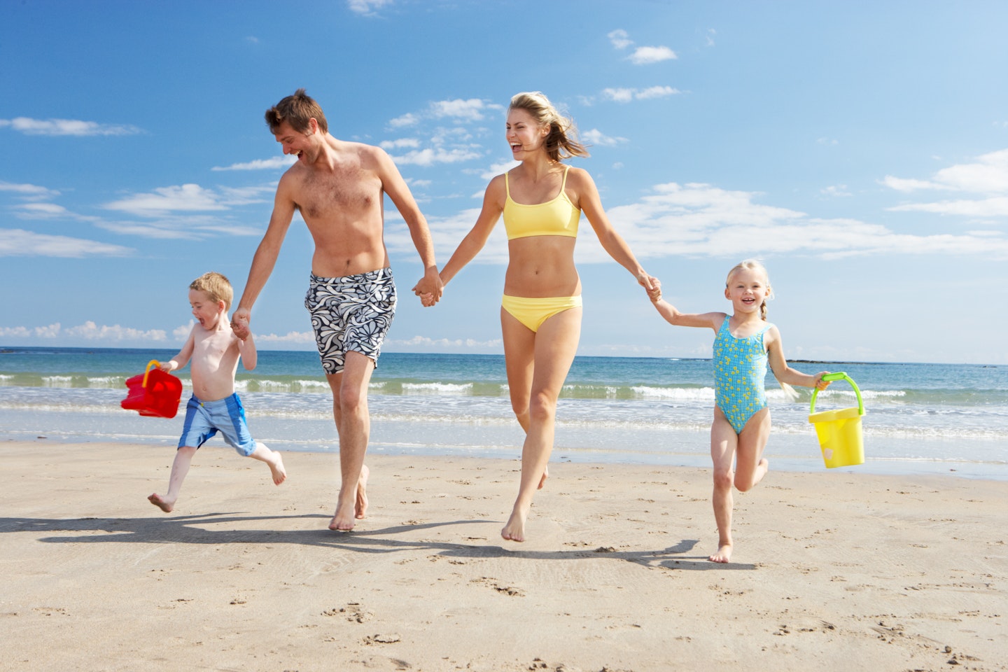 sun cream beach family