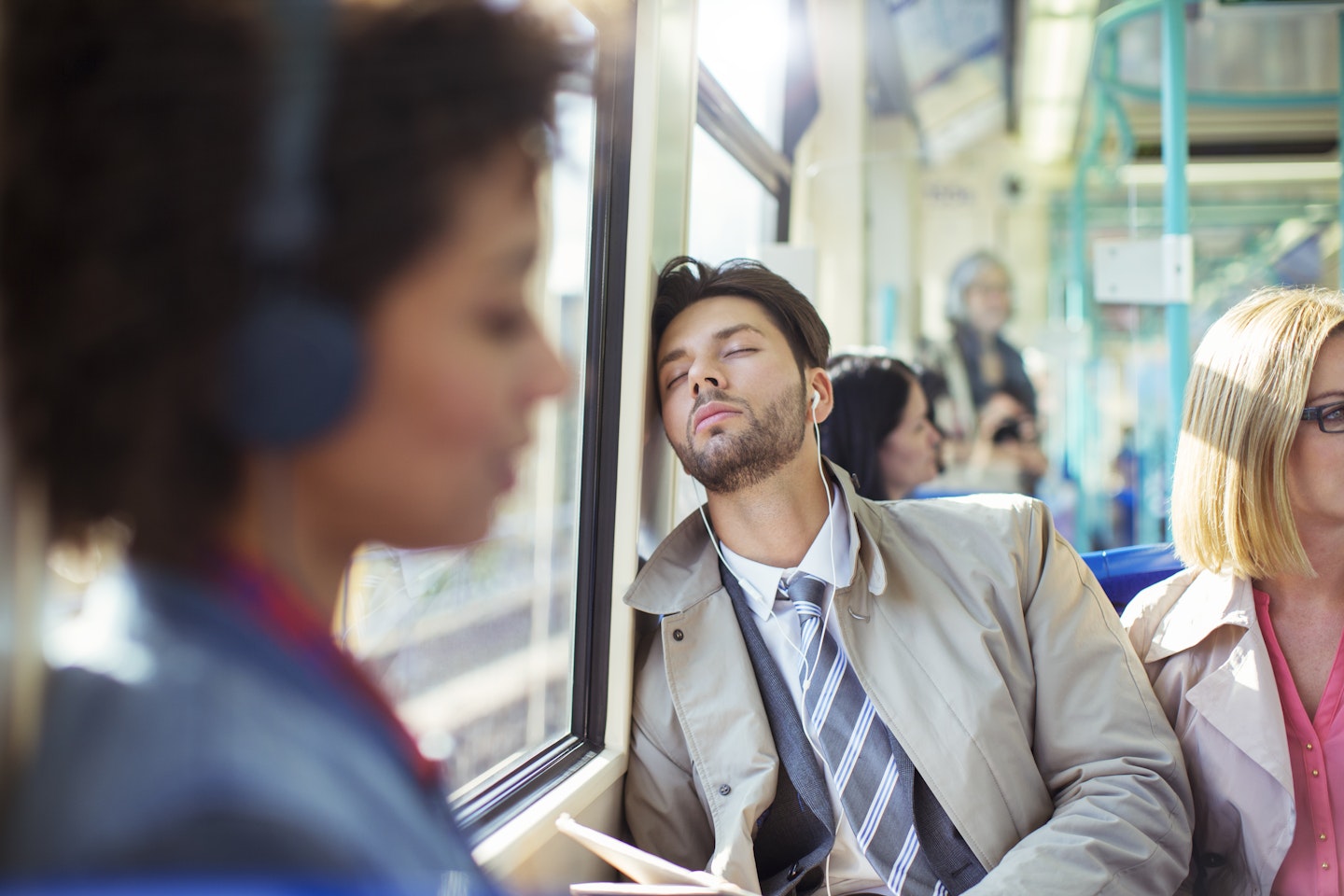 Man sleeping on the train