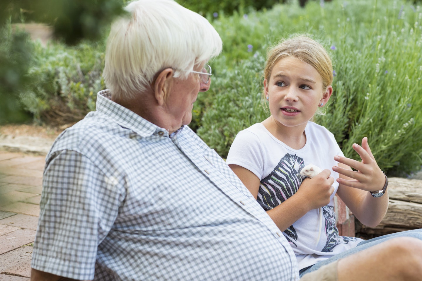 grandparent talking to child