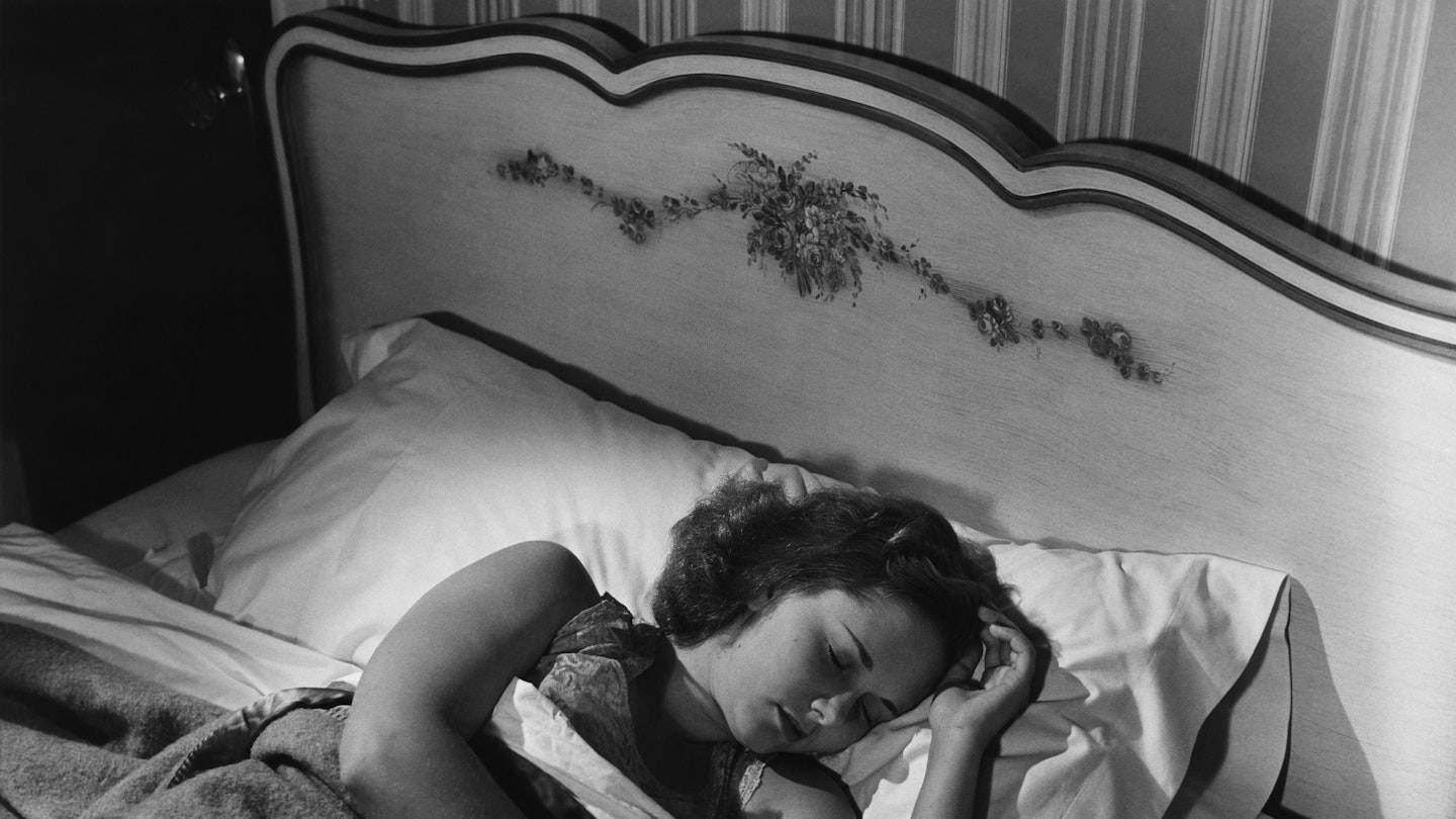 woman sleeping vintage
