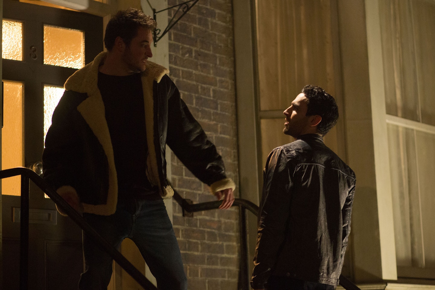 martin fowler (james bye) attacks kush kazemi (davood ghadami) in eastenders