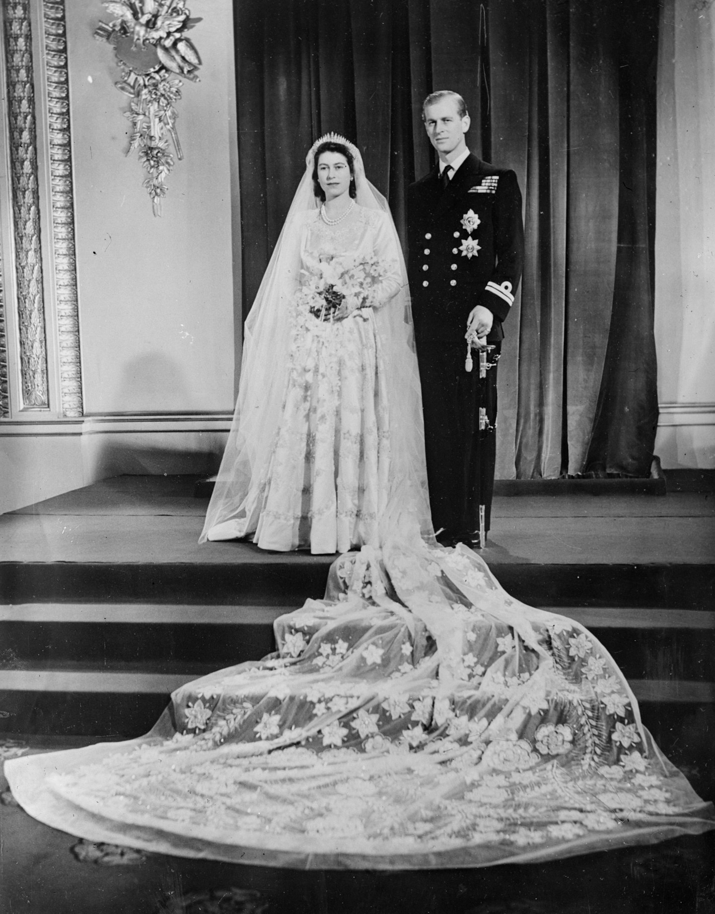 The Queen and Duke's wedding day