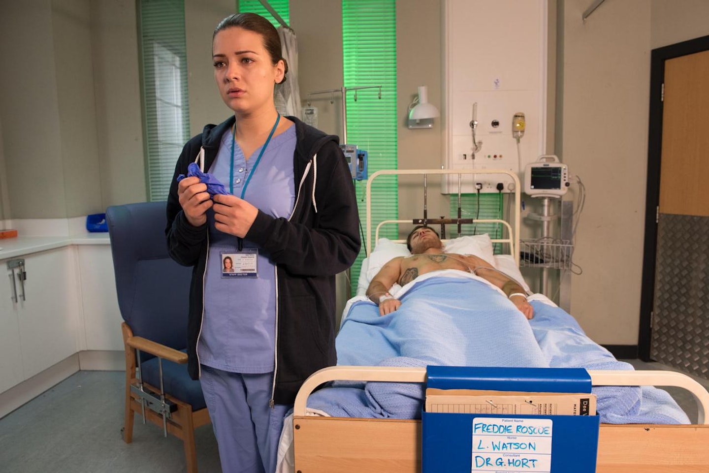 Lindsey and Freddie Hospital Hollyoaks