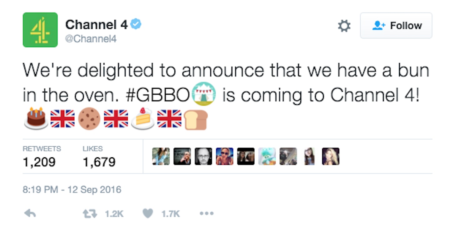 Channel 4 GBBO tweet