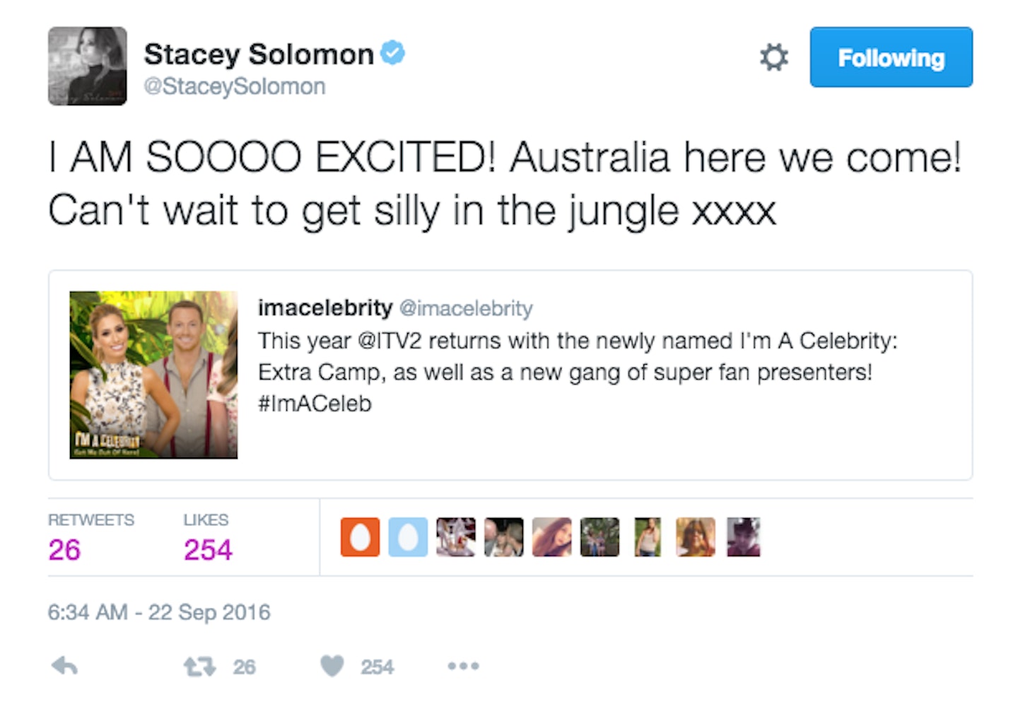 I'm A Celeb presenter tweets