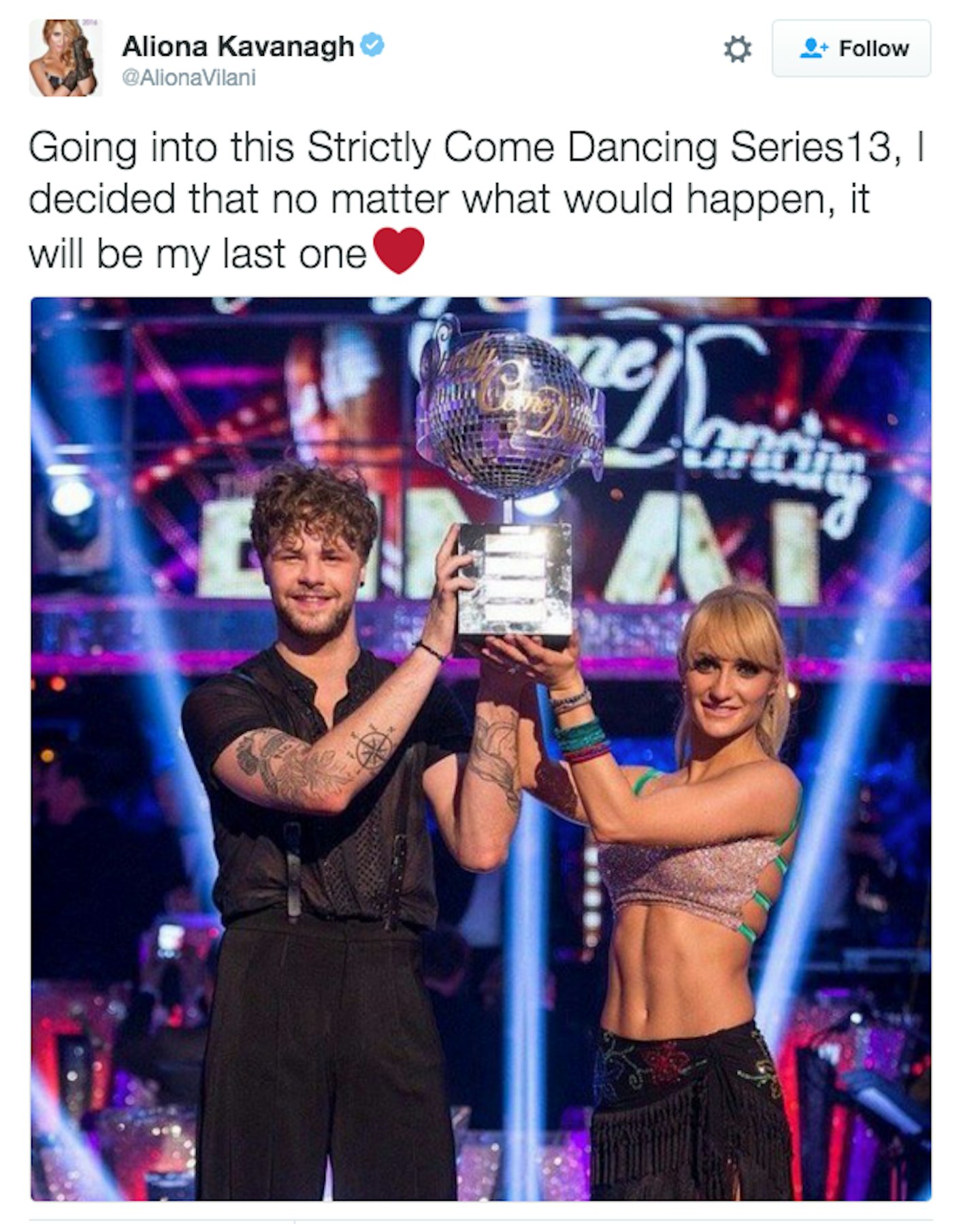 Aliona Kavanagh quit Strictly