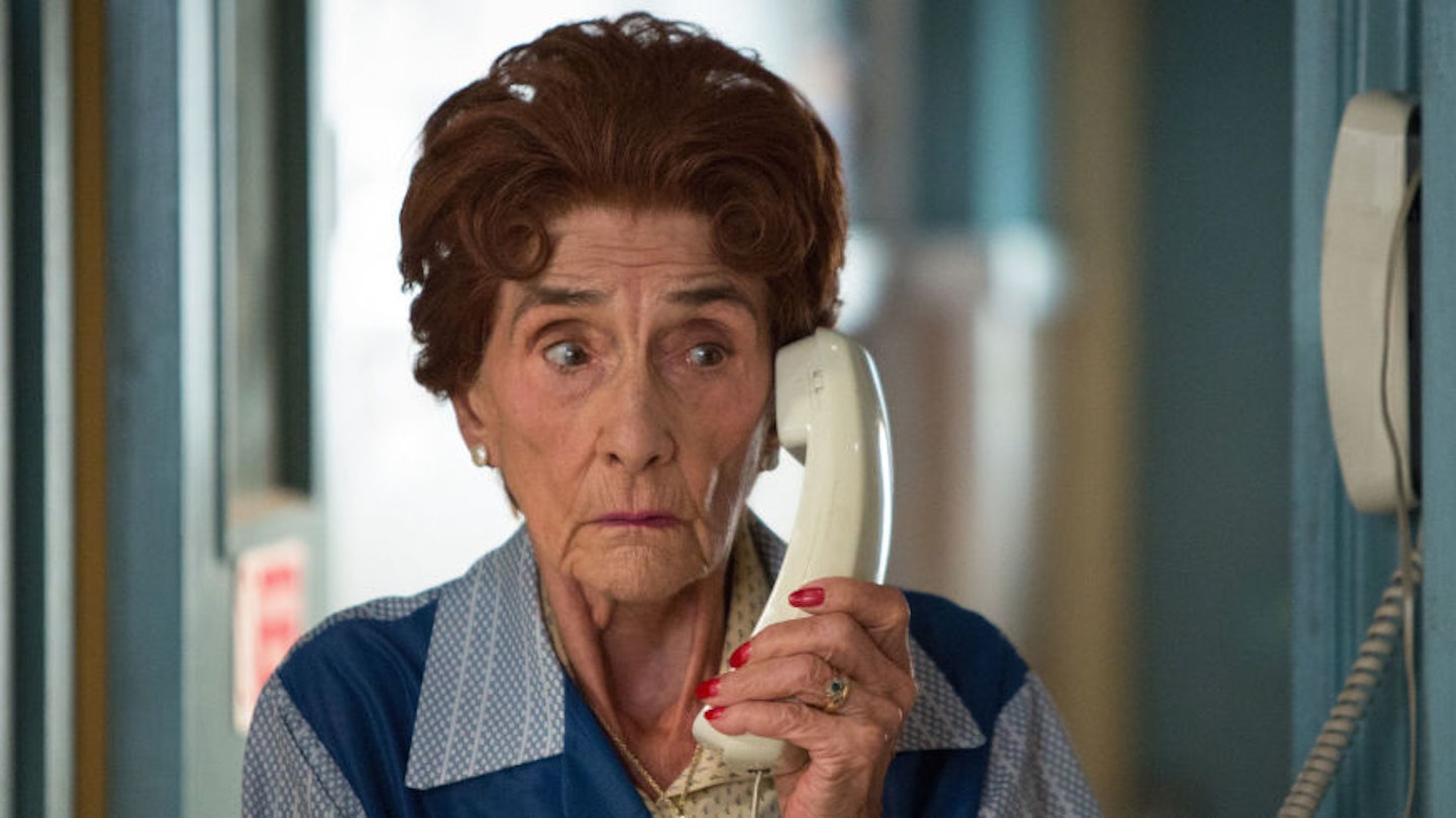 EastEnders Dot Branning receives news about launderette