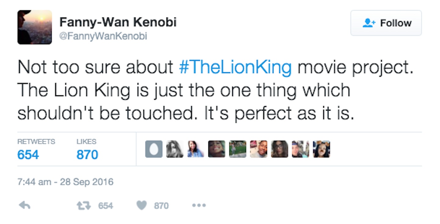The Lion King remake tweets