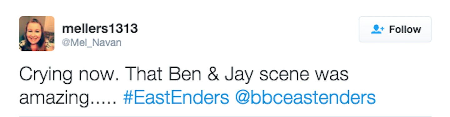 EastEnders Jay Brown tweets