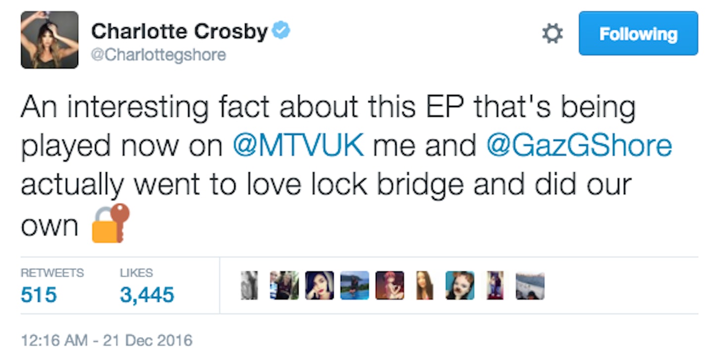 Charlotte Crosby Tweet
