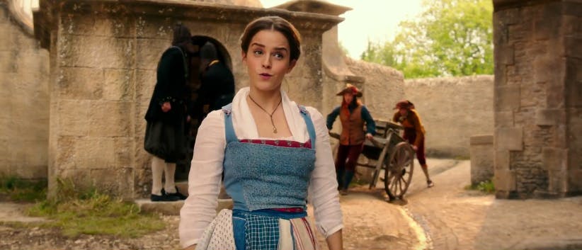 emma watson beauty and the beast blue dress Emma Watson Wears Belle's Classic Blue Dress in New 'Beauty' Photos!