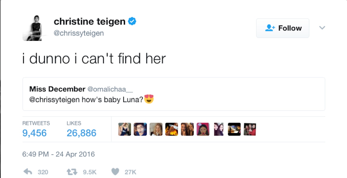 Chrissy Teigen Twitter put down