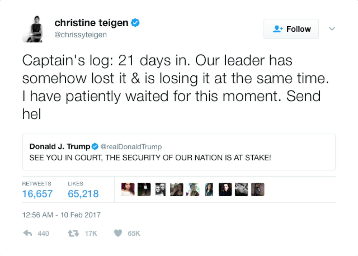 Chrissy Teigen Twitter put down