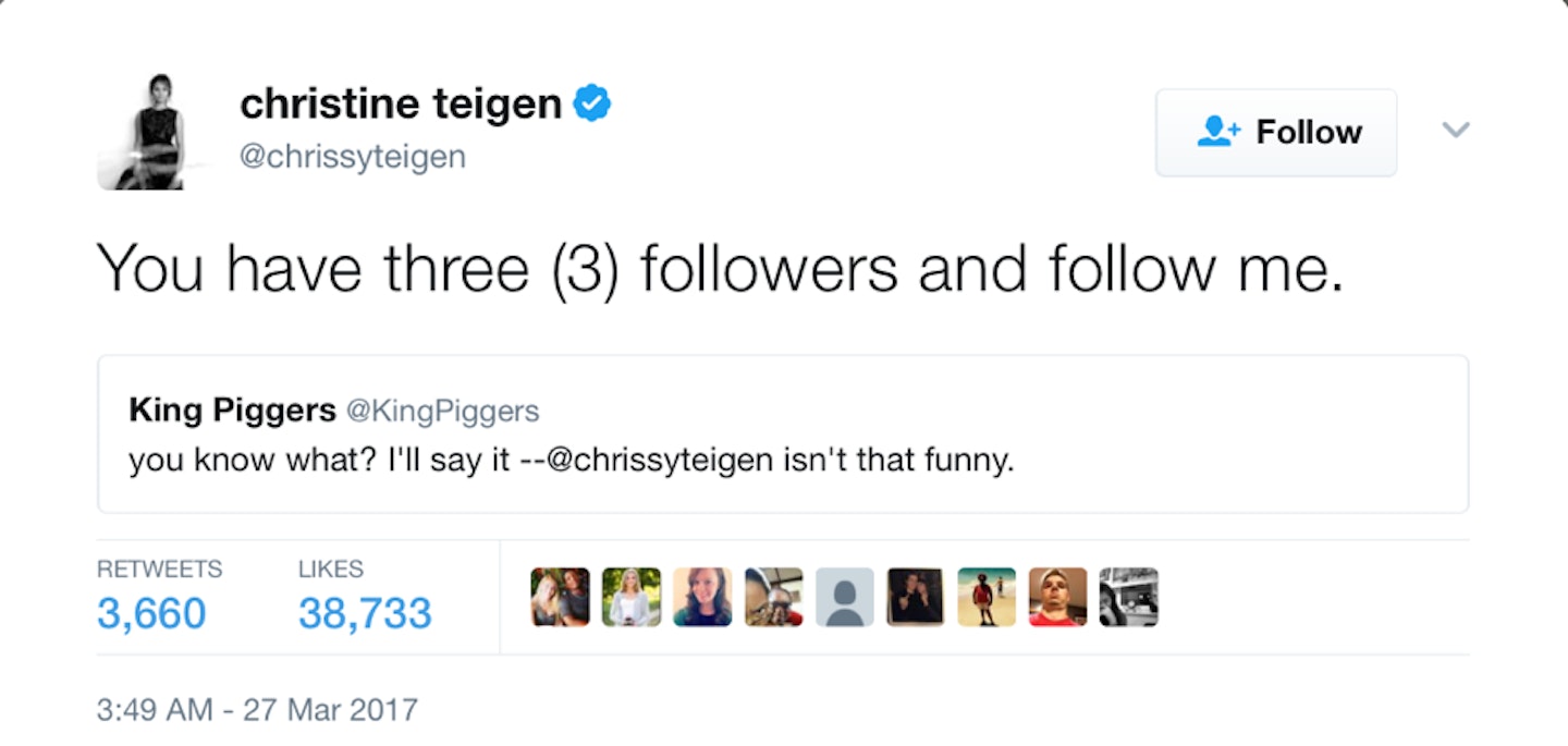 Chrissy Teigen Twitter put down