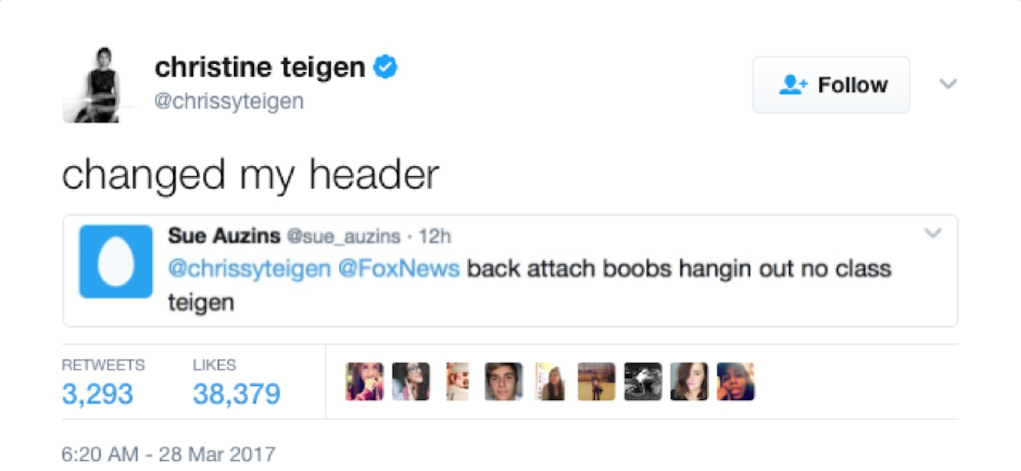 Chrissy Teigen Twitter put down