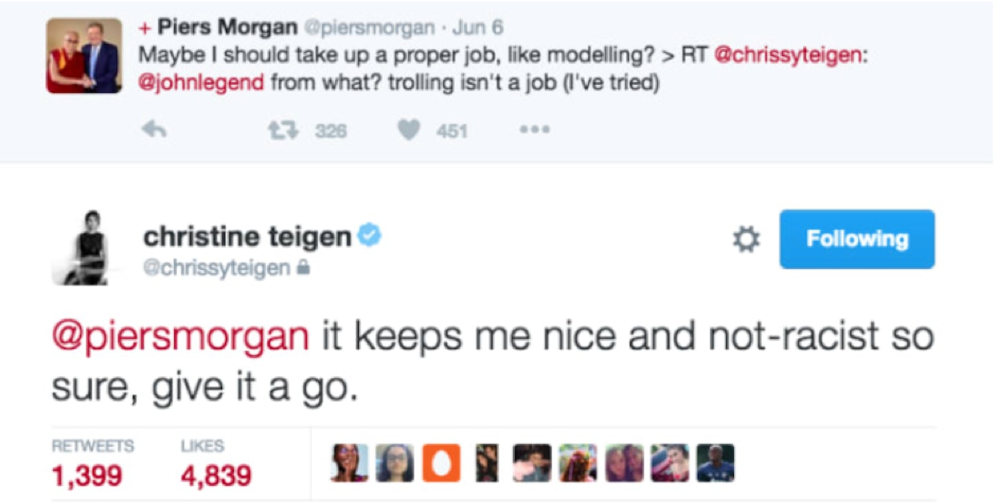 Chrissy Teigen Twitter put down