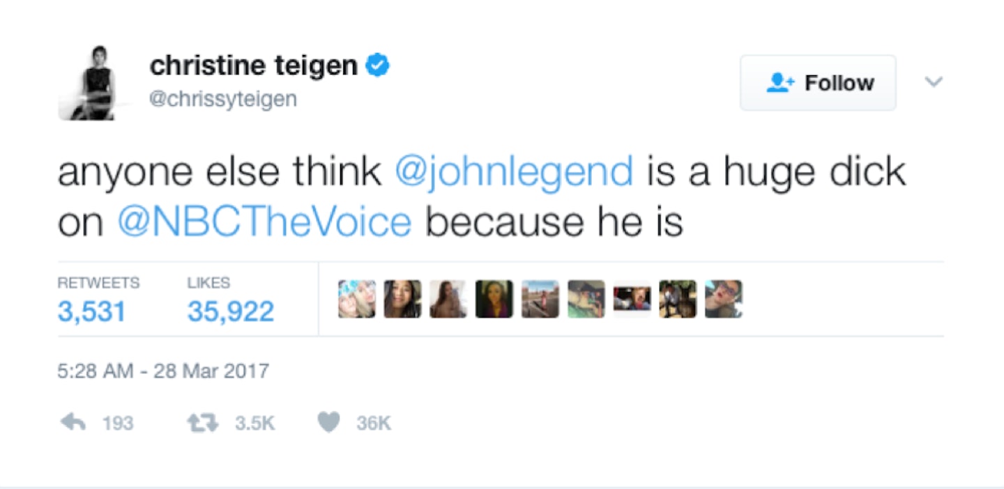 Chrissy Teigen Twitter put down