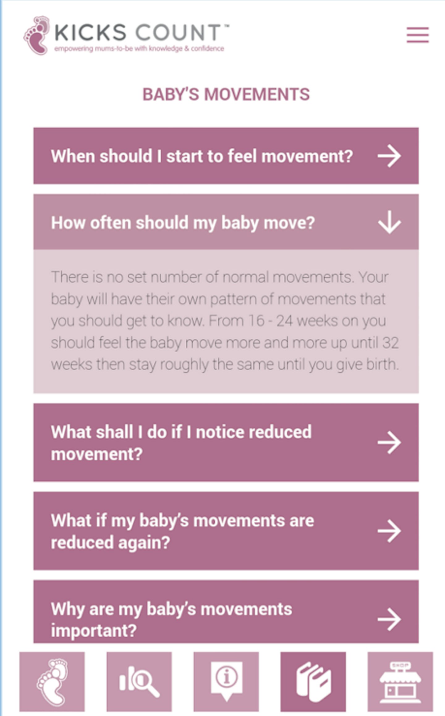 kicks count app stillbirth prevention 