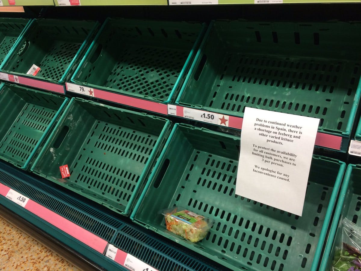 Salad shortage causing lettuce rationing in UK supermarkets Closer Online