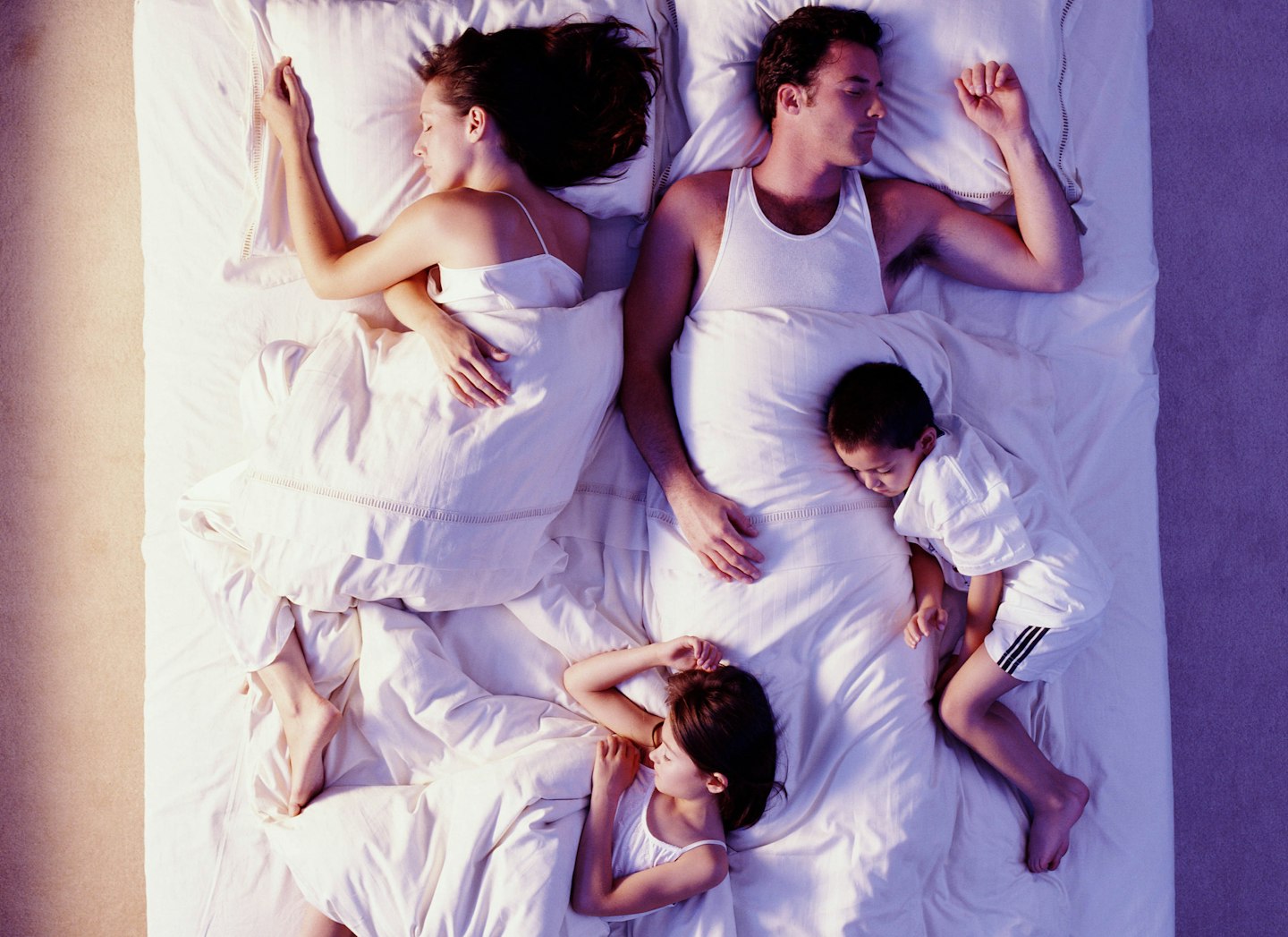 Co-sleeping babies, children