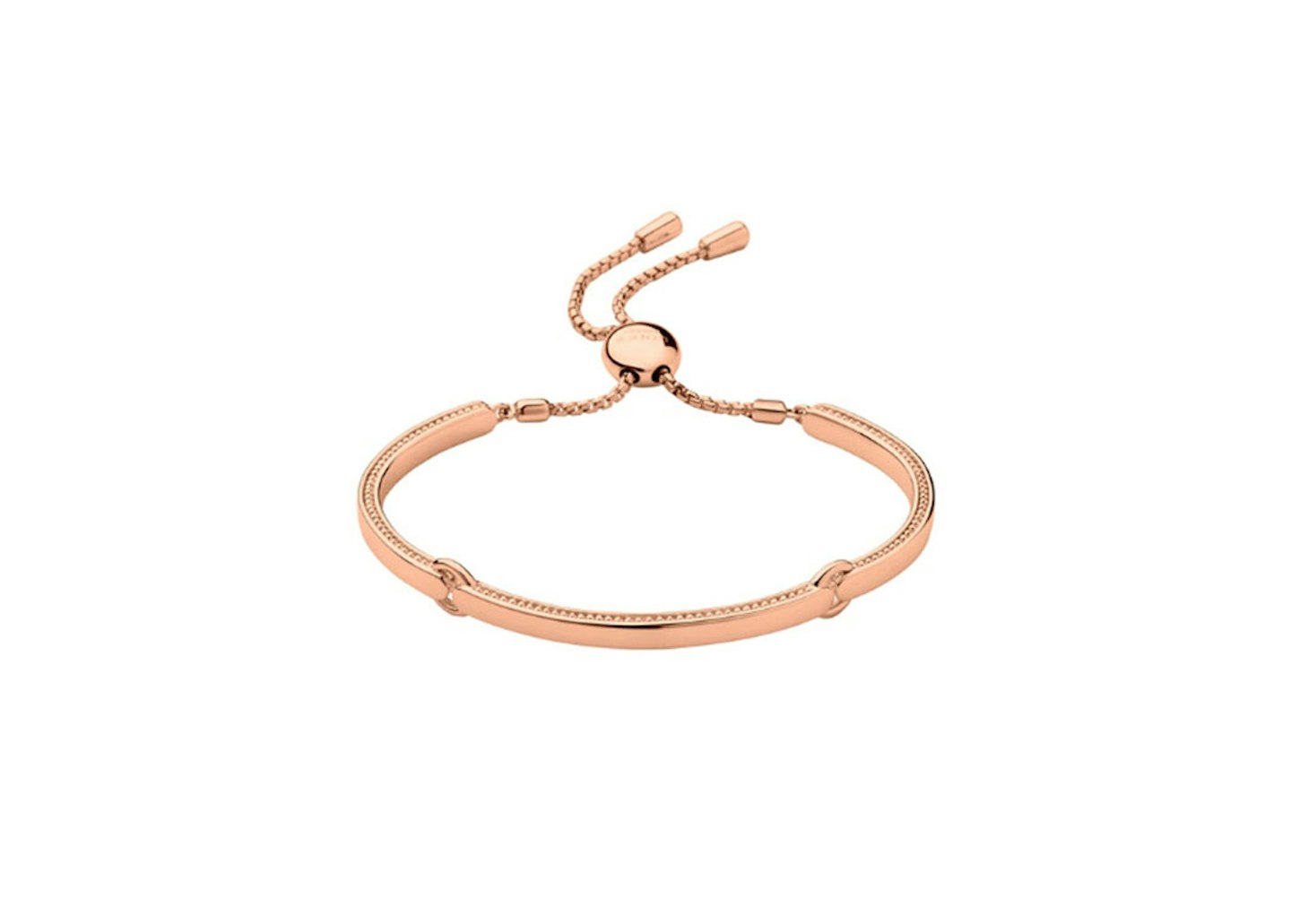 Links of London, Narrative Engravable 18kt Rose Gold Vermeil Bracelet, £195; linksoflondon