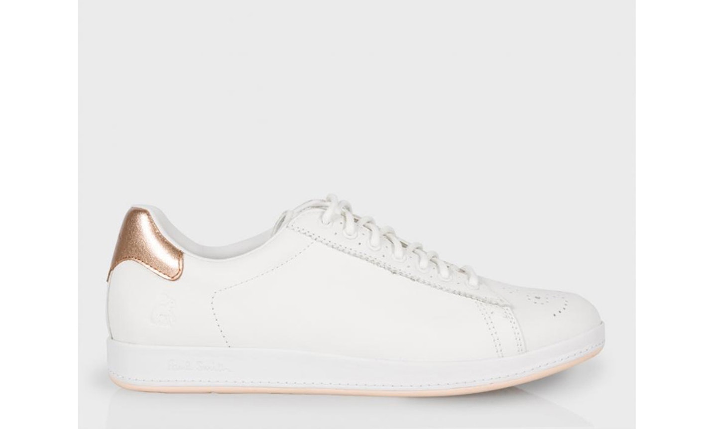 Paul Smith, Women's White Leather 'Rabbit' Trainers With Gold Trims
