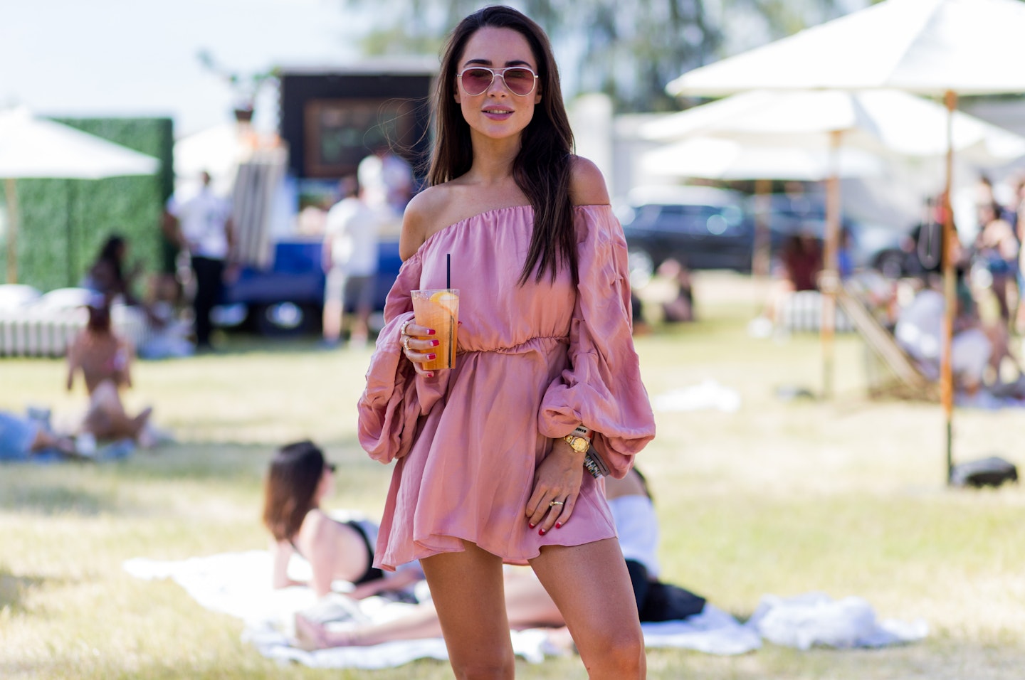 Off-the-shoulder dresses at Coachella