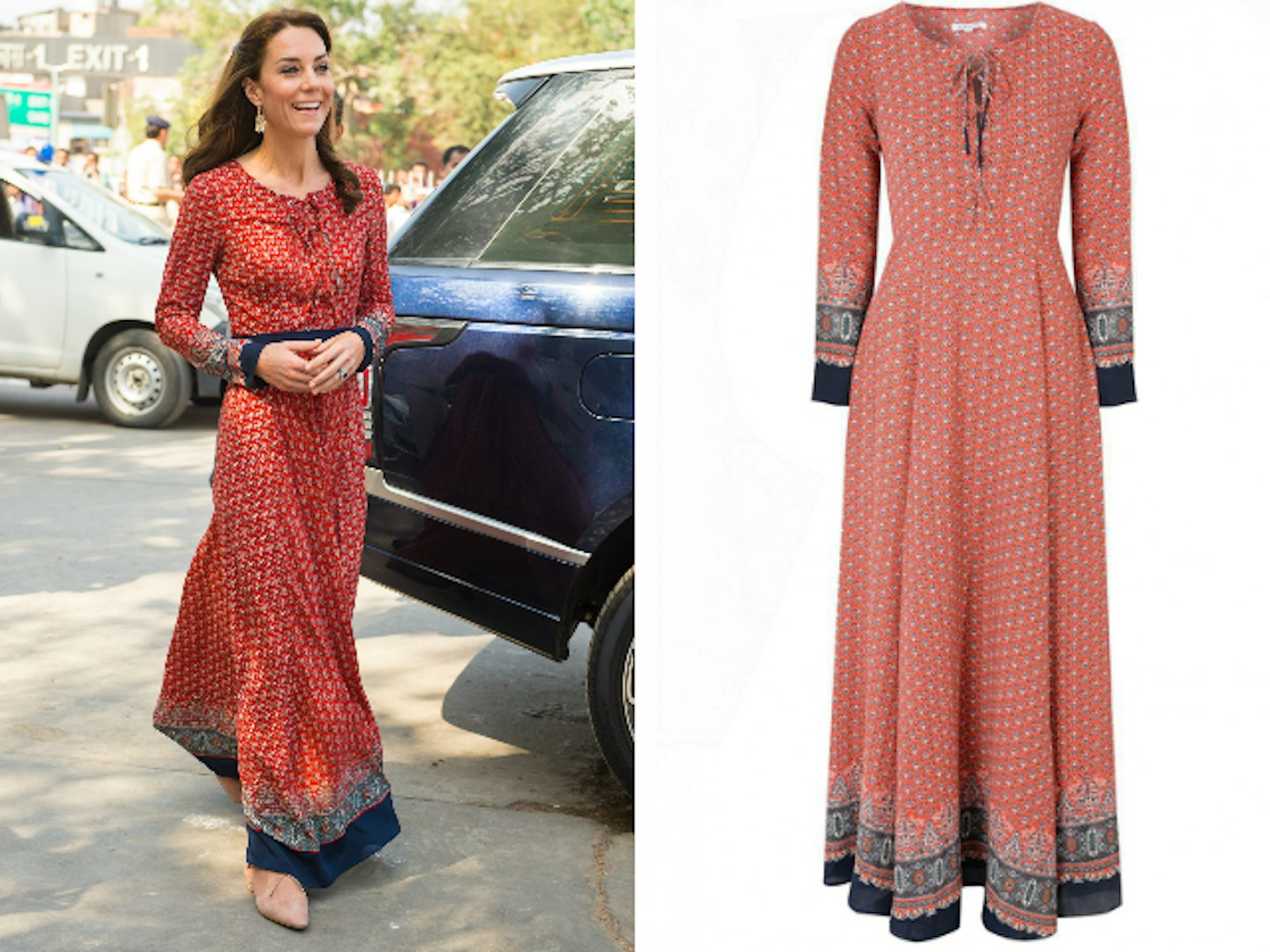 kate middleton glamorous maxi dress