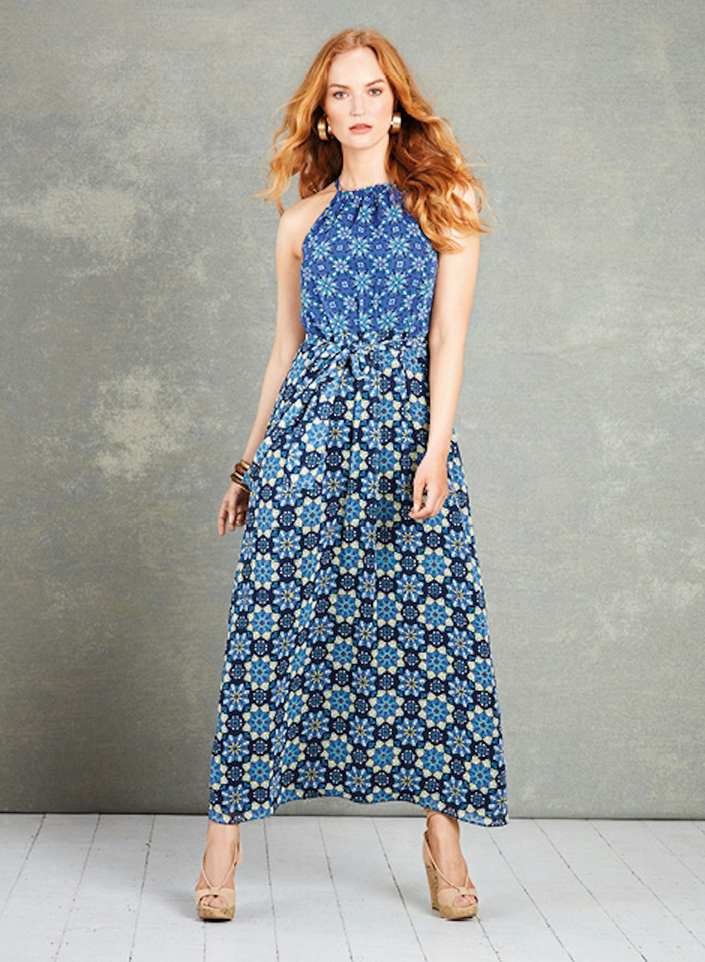 Tile Print Maxi Dress 35