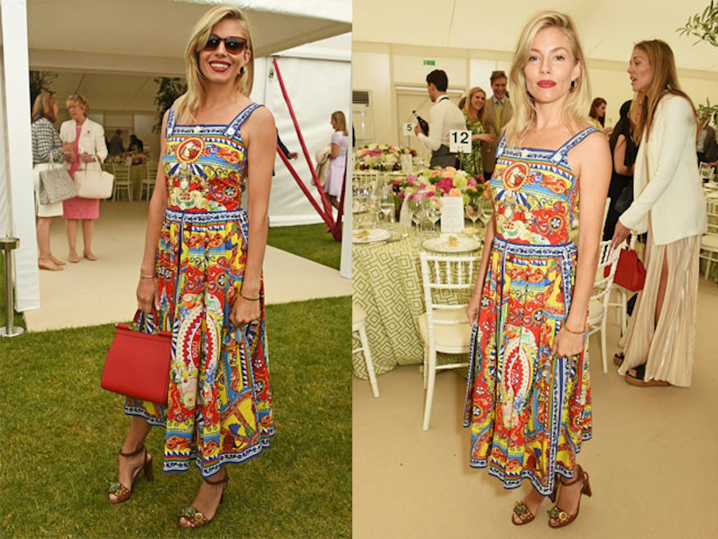 sienna miller fashion style boho dress summer mum actress blonde polo